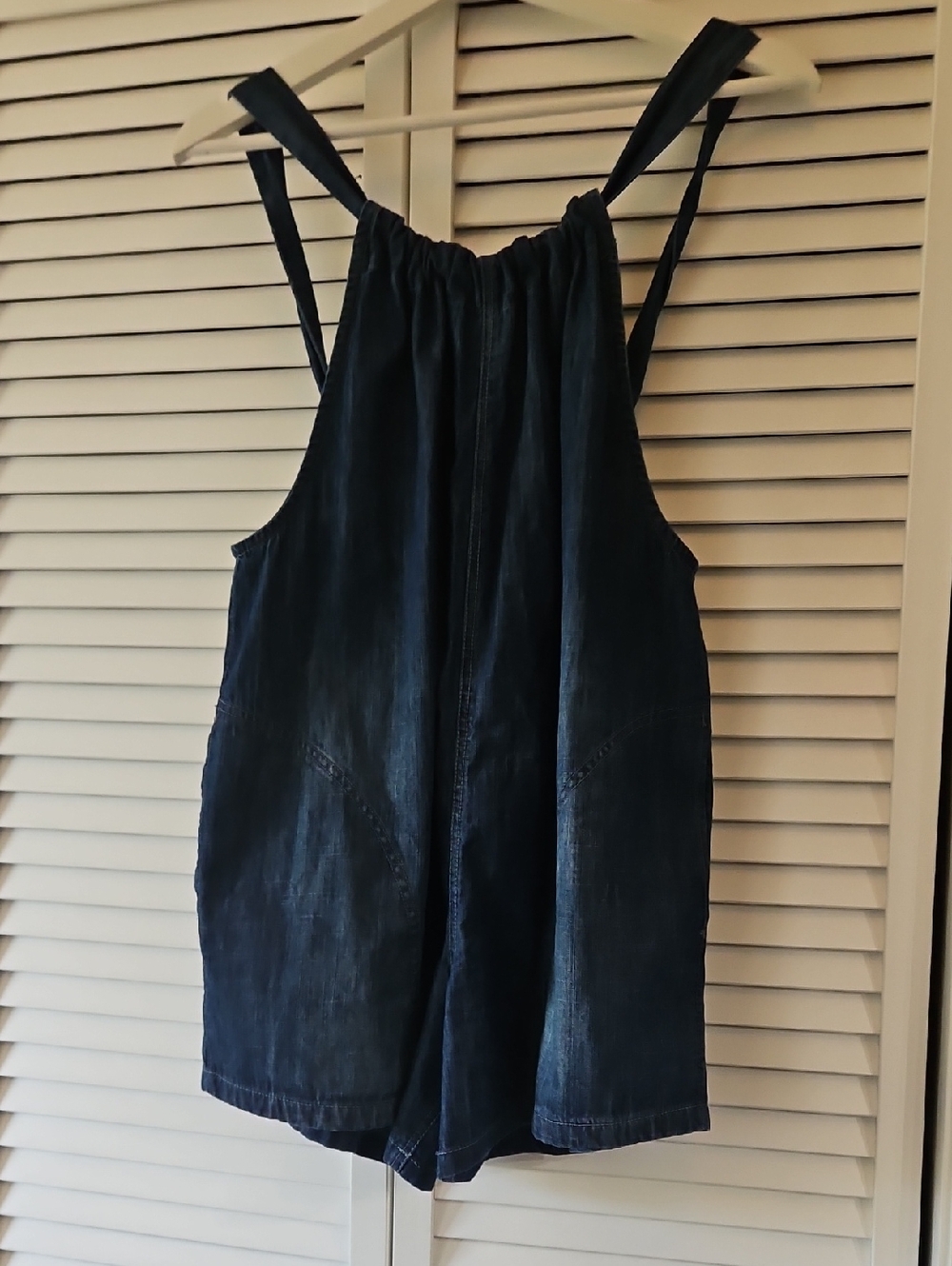 We The Free Dark Indigo Denim Romper Overalls